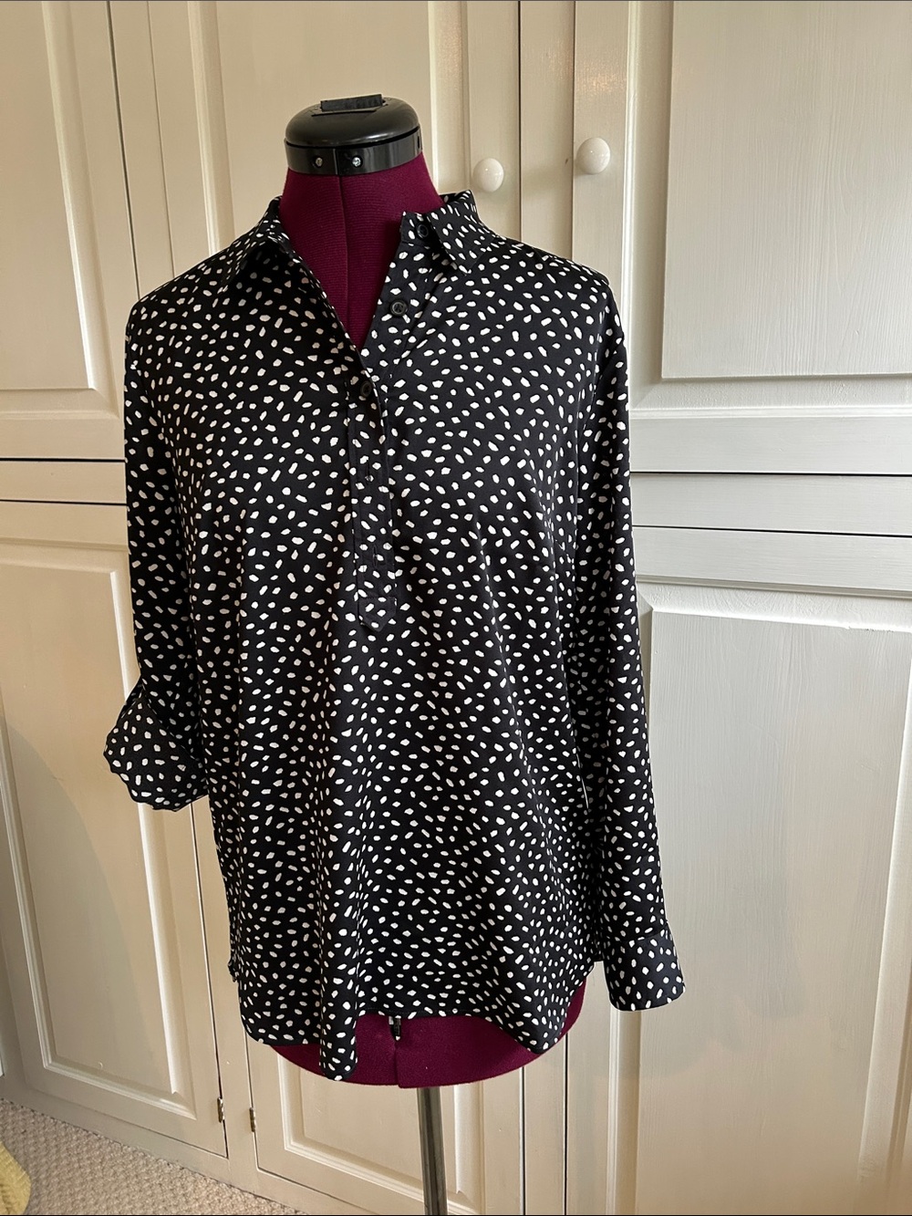 Black and white silk tunic